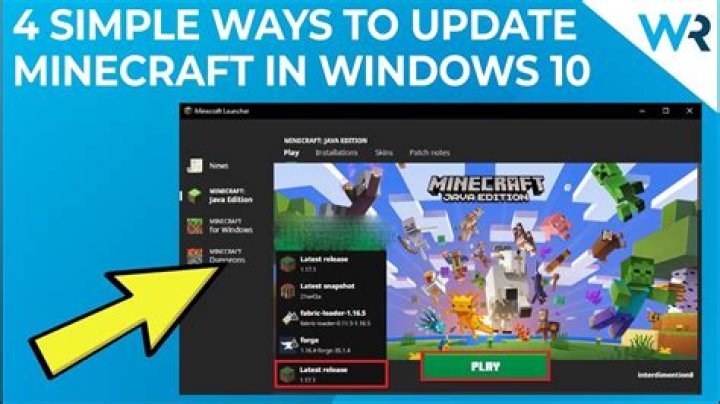 How to update minecraft windows 10 on pc