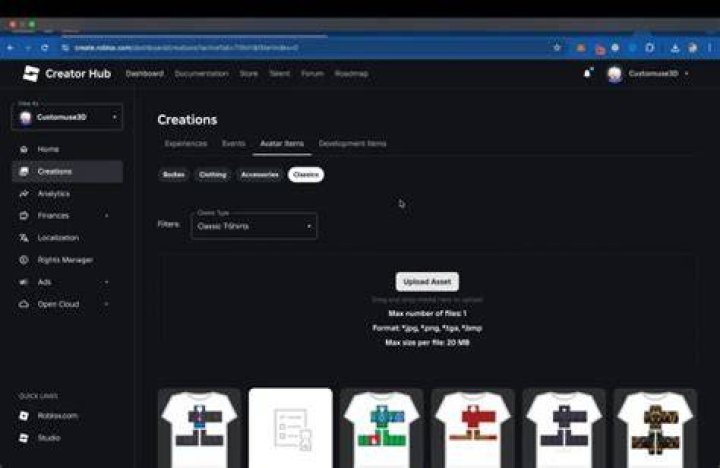 How to upload shirts on roblox