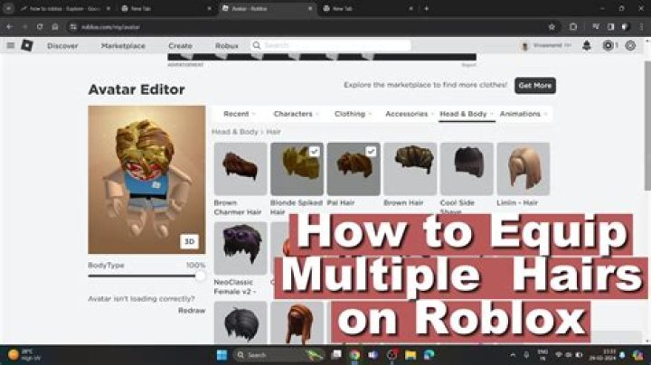 How to use multiple hairs on roblox