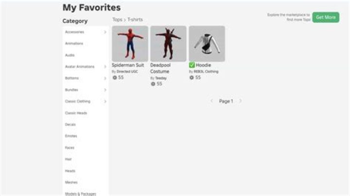 How to view your favorited items on roblox