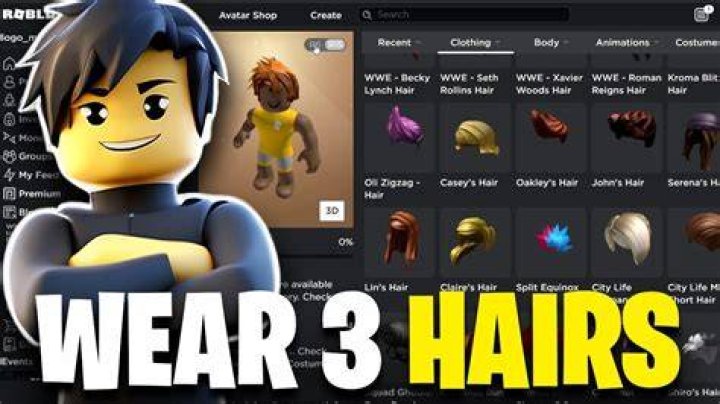 How to wear three hairs on roblox