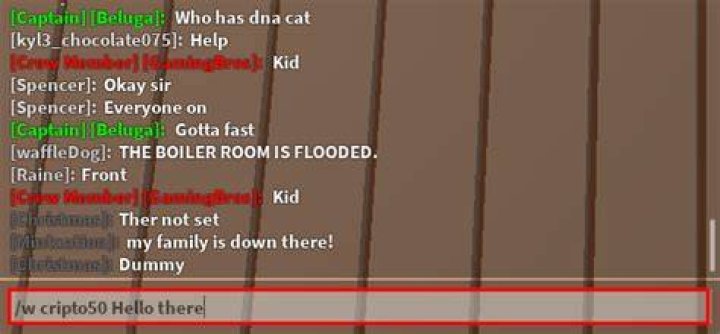 How to whisper to someone in roblox