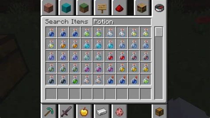 What are the recipes for potions in minecraft