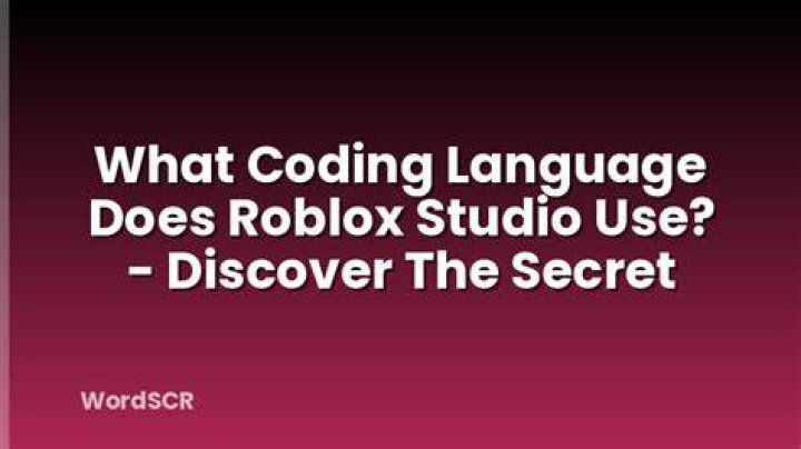 What coding language does roblox studio use