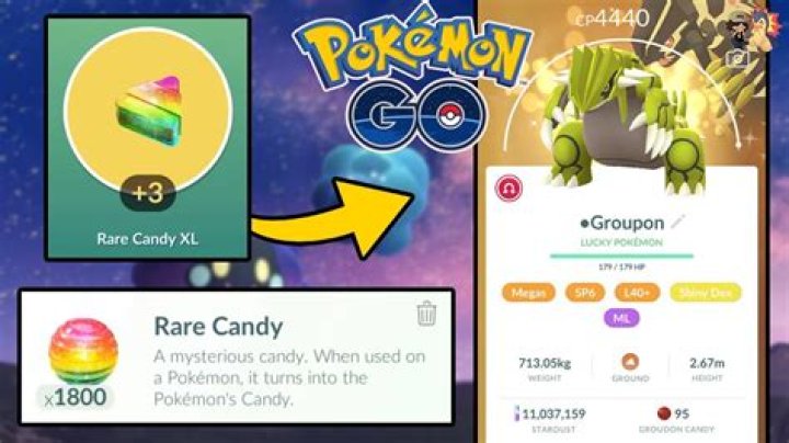 What does a rare candy do in pokemon go
