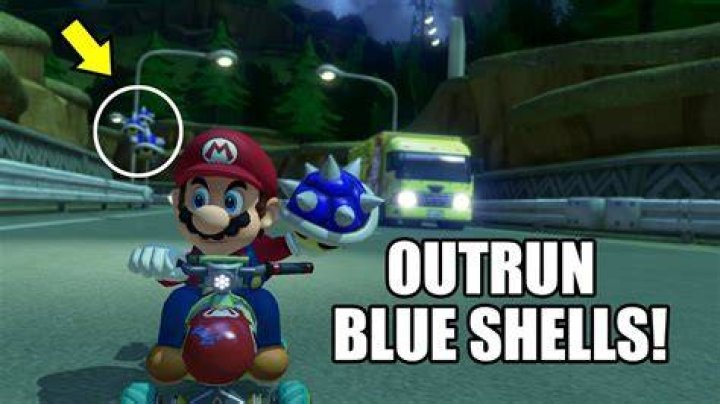 What does the blue shell do in mario kart