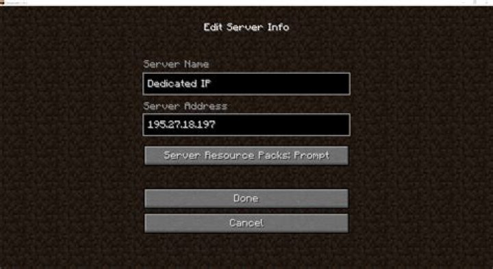 What ip address to use for minecraft server