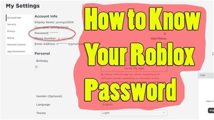 What is roblox password 2021
