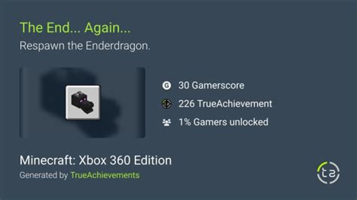 What is the end again achievement in minecraft