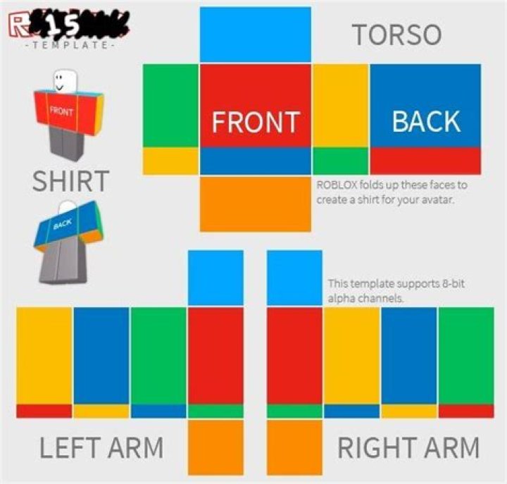 What size is the roblox shirt template