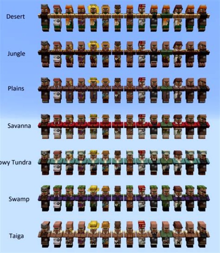 What types of villagers are there in minecraft