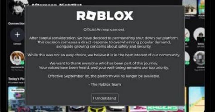 When roblox shutting down