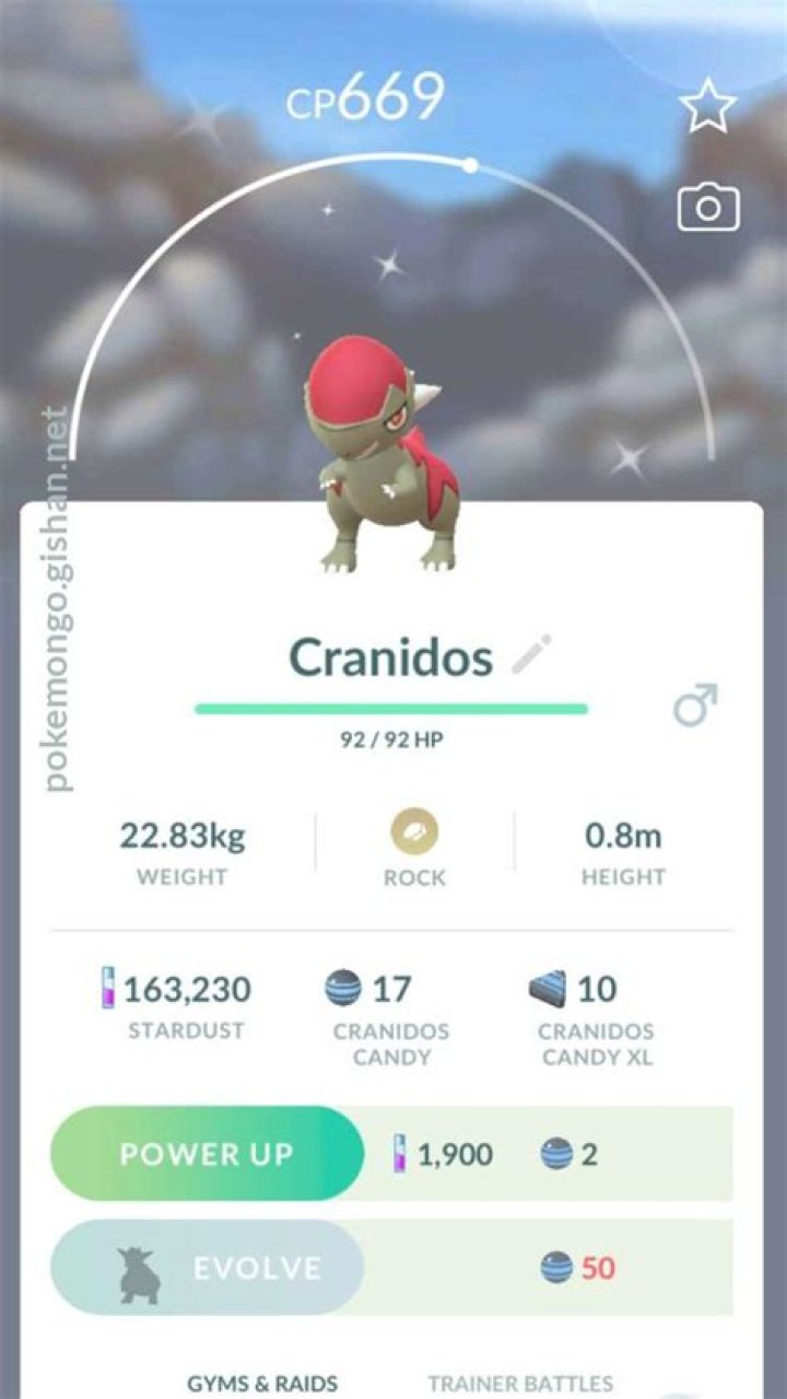 Where can i find cranidos in pokemon go