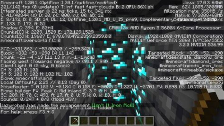 Where is gold most commonly found in minecraft