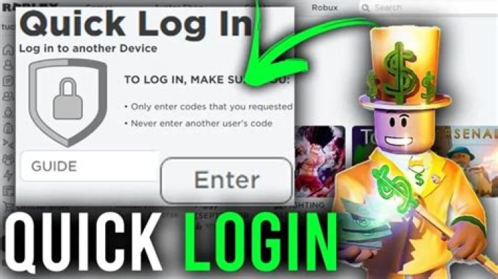 Where is quick login on roblox