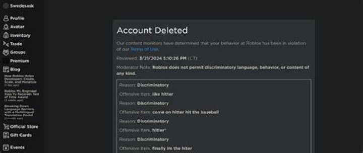 Why is roblox getting deleted 2021