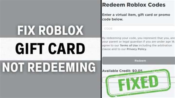 Why isn’t my roblox gift card working