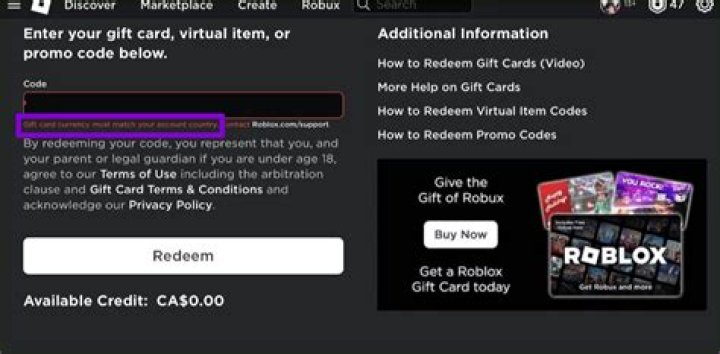 Why won’t my roblox card work